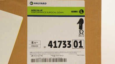 Halyard 41733 Aero Blue Performance Surgical Gown AAMI Level3, L(x) - Case of 32